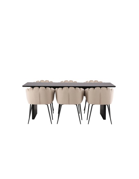Matgrupp Vail med Limhamn matstolar, 200 × 100 cm