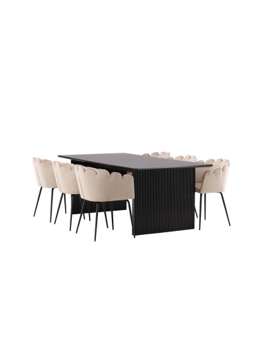 Matgrupp Vail med Limhamn matstolar, 200 × 100 cm