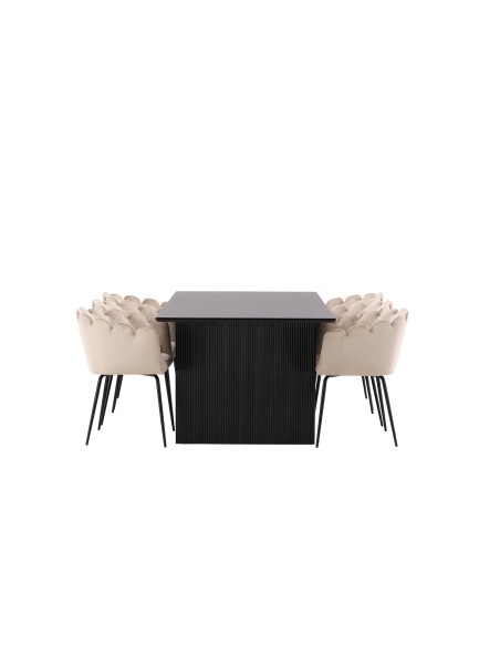 Matgrupp Vail med Limhamn matstolar, 200 × 100 cm