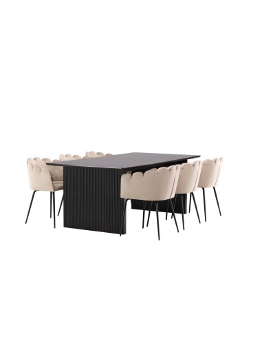 Matgrupp Vail med Limhamn matstolar, 200 × 100 cm