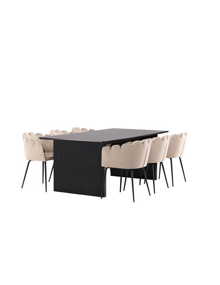 Matgrupp Vail med Limhamn matstolar, 200 × 100 cm