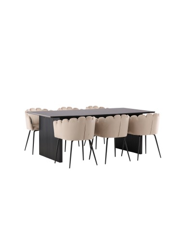 Matgrupp Vail med Limhamn matstolar, 200 × 100 cm