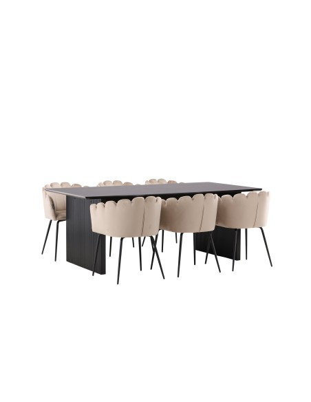 Matgrupp Vail med Limhamn matstolar, 200 × 100 cm