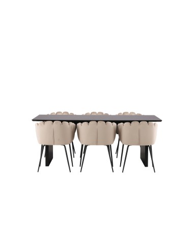 Matgrupp Vail med Limhamn matstolar, 200 × 100 cm
