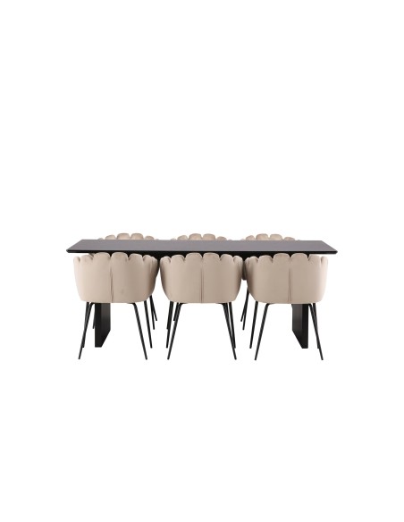 Matgrupp Vail med Limhamn matstolar, 200 × 100 cm
