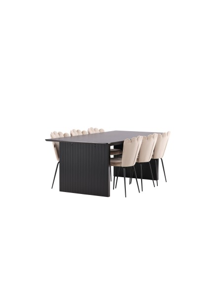 Matgrupp Vail med Limhamn matstolar, 200 × 100 cm