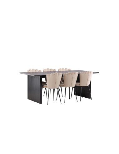 Matgrupp Vail med Limhamn matstolar, 200 × 100 cm