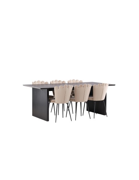 Matgrupp Vail med Limhamn matstolar, 200 × 100 cm