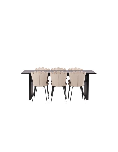 Matgrupp Vail med Limhamn matstolar, 200 × 100 cm