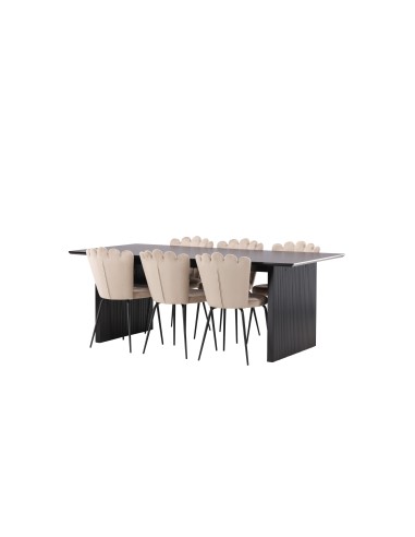Matgrupp Vail med Limhamn matstolar, 200 × 100 cm
