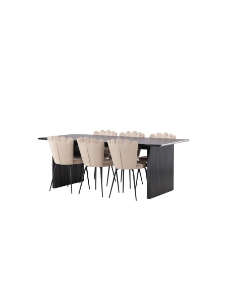 Matgrupp Vail med Limhamn matstolar, 200 × 100 cm