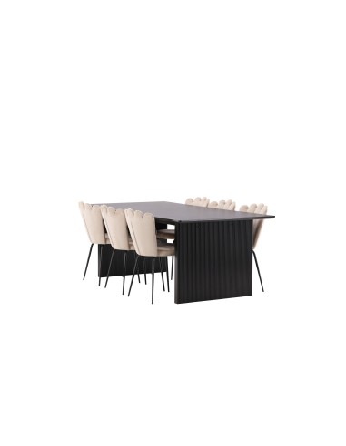 Matgrupp Vail med Limhamn matstolar, 200 × 100 cm