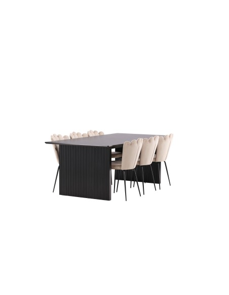 Matgrupp Vail med Limhamn matstolar, 200 × 100 cm
