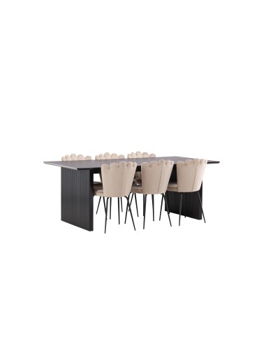 Matgrupp Vail med Limhamn matstolar, 200 × 100 cm