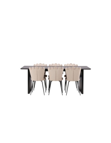 Matgrupp Vail med Limhamn matstolar, 200 × 100 cm