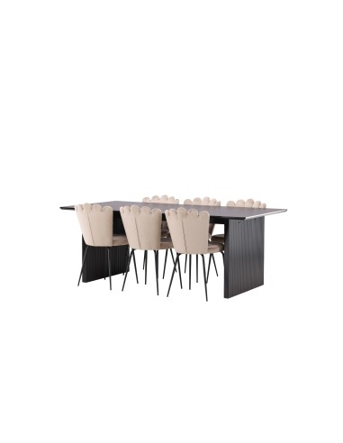 Matgrupp Vail med Limhamn matstolar, 200 × 100 cm