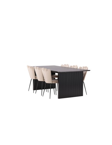 Matgrupp Vail med Limhamn matstolar, 200 × 100 cm