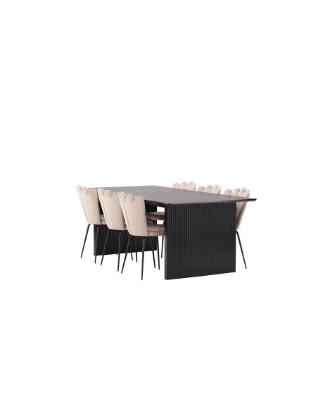 Matgrupp Vail med Limhamn matstolar, 200 × 100 cm