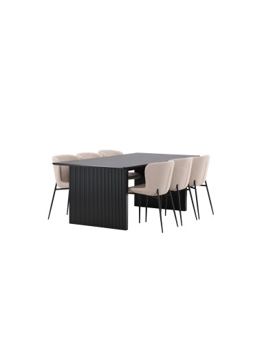 Matgrupp Vail med Modesto matstolar, 200 × 100 cm