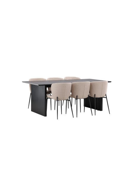 Matgrupp Vail med Modesto matstolar, 200 × 100 cm
