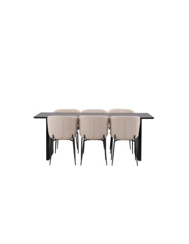 Matgrupp Vail med Modesto matstolar, 200 × 100 cm