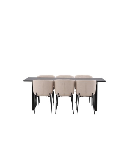Matgrupp Vail med Modesto matstolar, 200 × 100 cm