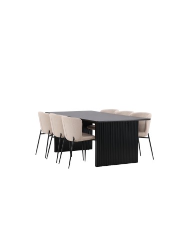 Matgrupp Vail med Modesto matstolar, 200 × 100 cm