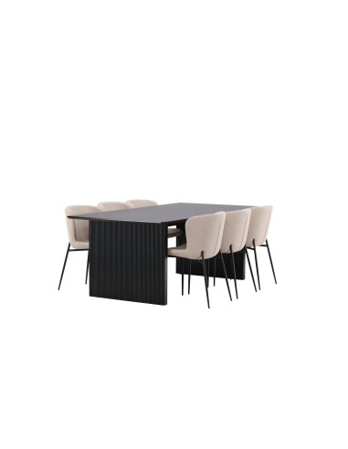 Matgrupp Vail med Modesto matstolar, 200 × 100 cm