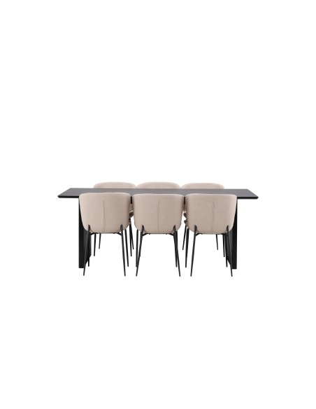 Matgrupp Vail med Modesto matstolar, 200 × 100 cm