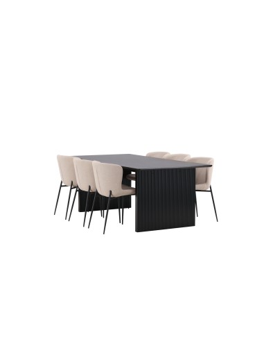 Matgrupp Vail med Modesto matstolar, 200 × 100 cm