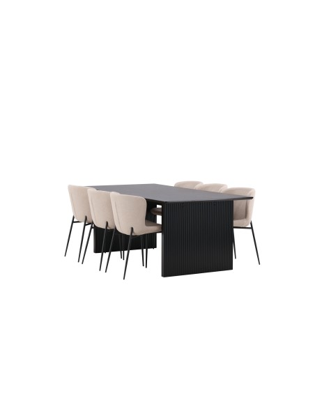 Matgrupp Vail med Modesto matstolar, 200 × 100 cm
