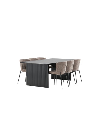 Matgrupp Vail med Modesto matstolar, 200 × 100 cm