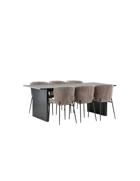 Matgrupp Vail med Modesto matstolar, 200 × 100 cm