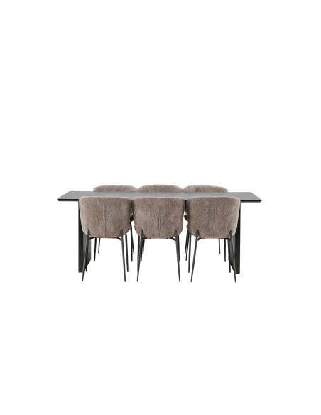 Matgrupp Vail med Modesto matstolar, 200 × 100 cm