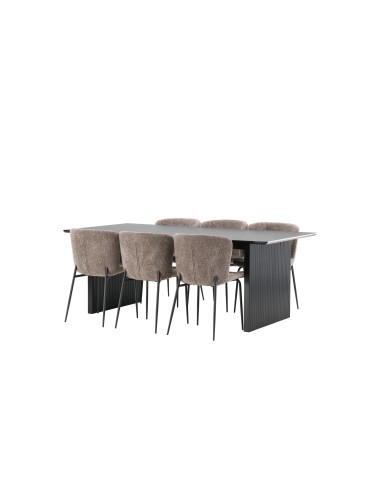 Matgrupp Vail med Modesto matstolar, 200 × 100 cm