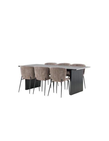 Matgrupp Vail med Modesto matstolar, 200 × 100 cm