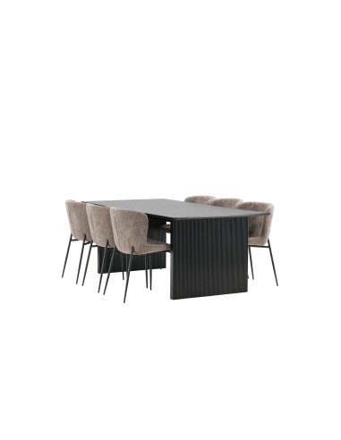 Matgrupp Vail med Modesto matstolar, 200 × 100 cm