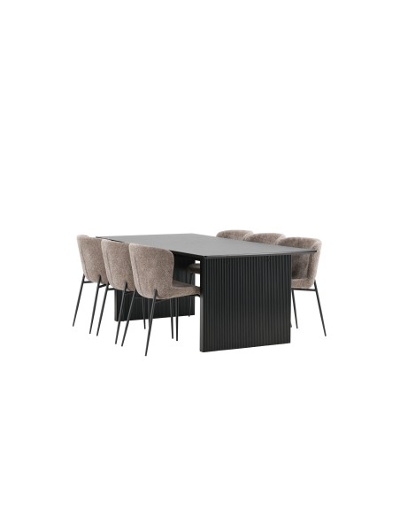 Matgrupp Vail med Modesto matstolar, 200 × 100 cm