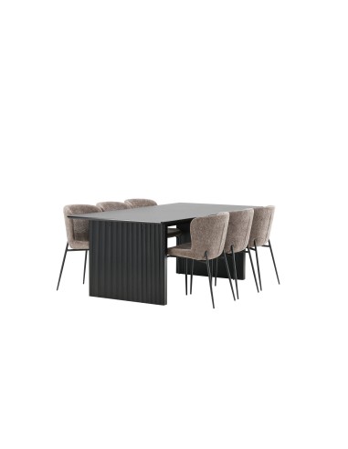 Matgrupp Vail med Modesto matstolar, 200 × 100 cm