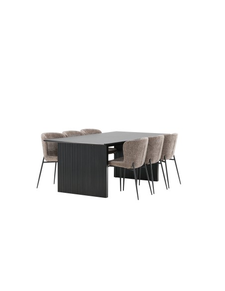 Matgrupp Vail med Modesto matstolar, 200 × 100 cm