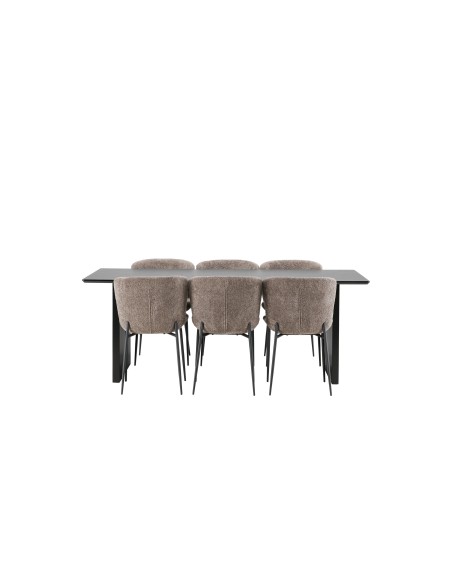 Matgrupp Vail med Modesto matstolar, 200 × 100 cm