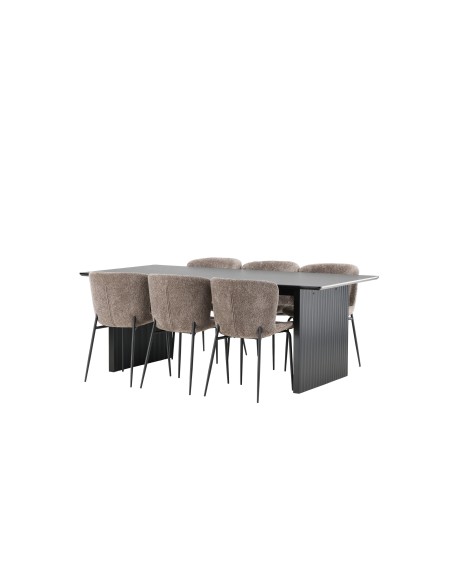 Matgrupp Vail med Modesto matstolar, 200 × 100 cm