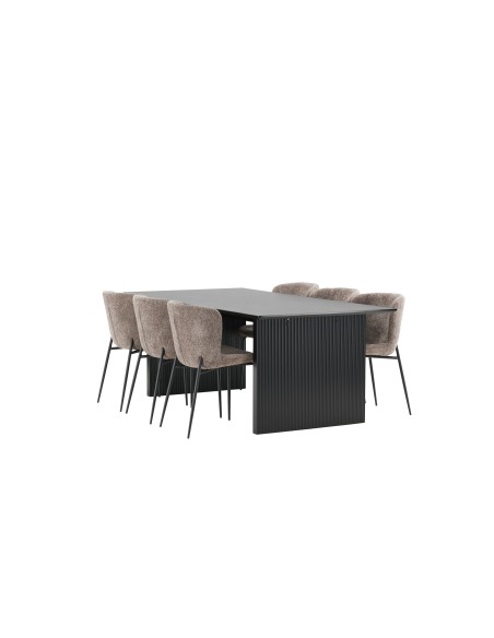 Matgrupp Vail med Modesto matstolar, 200 × 100 cm