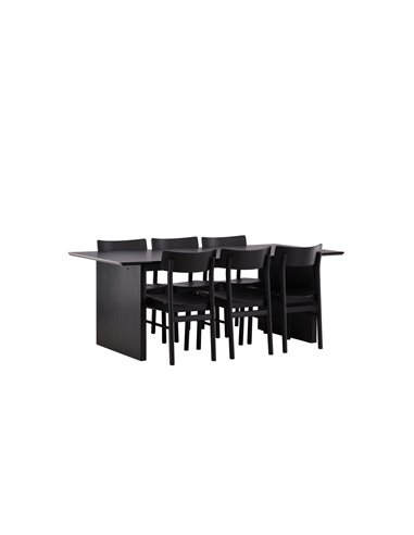 Matgrupp Vail med Montros matstolar, 200 × 100 cm