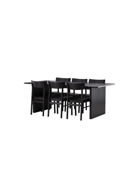 Matgrupp Vail med Montros matstolar, 200 × 100 cm