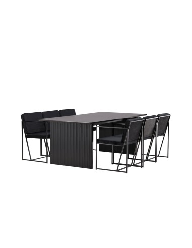 Matgrupp Vail med Richmond matstolar, 200 × 100 cm