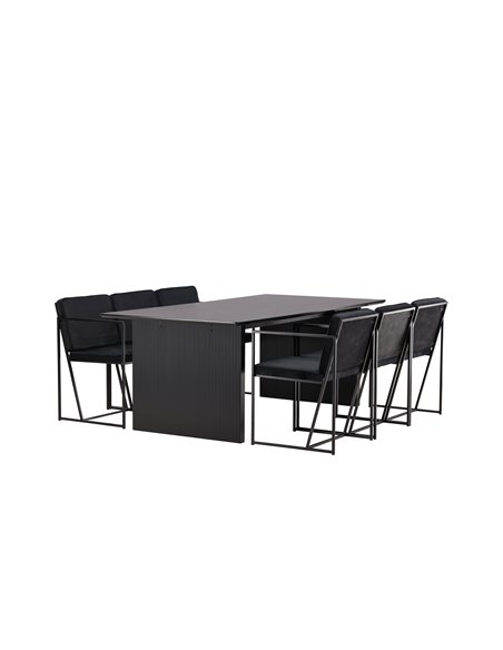 Matgrupp Vail med Richmond matstolar, 200 × 100 cm