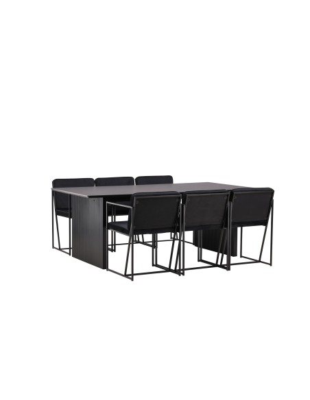 Matgrupp Vail med Richmond matstolar, 200 × 100 cm