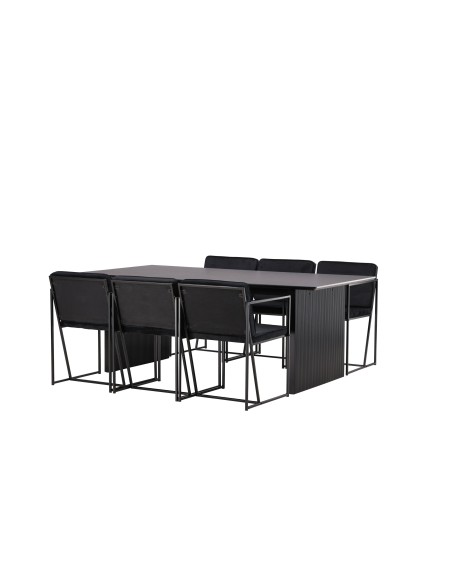 Matgrupp Vail med Richmond matstolar, 200 × 100 cm