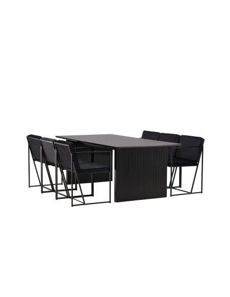 Matgrupp Vail med Richmond matstolar, 200 × 100 cm
